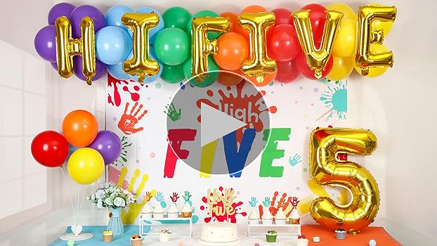 Amazon.com: kreat4joy Hi Five Birthday Party Decorations